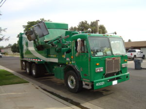 this is a green City of Clovis refuse truck