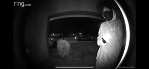 Screenshot of Ring video showing suspect