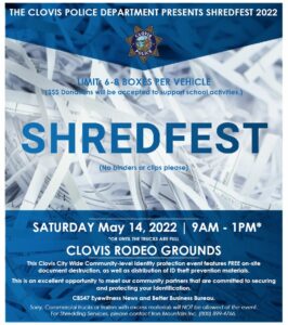 Shredfest Saturday May 14, 2022, 9am - 1pm